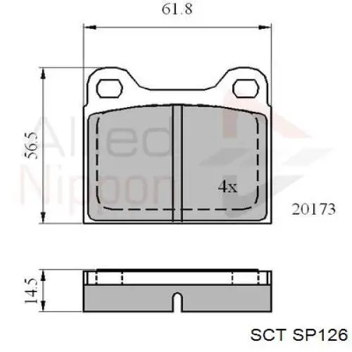 SP126 SCT Колодки тормозные дисковые комплект