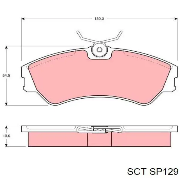 Колодки тормозные передние дисковые SCT SP129