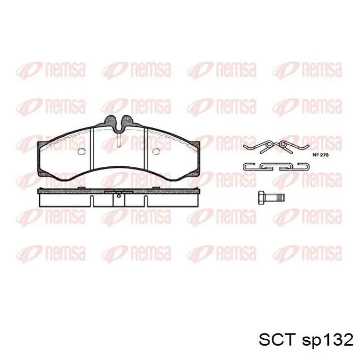 Колодки тормозные передние дисковые SCT SP132