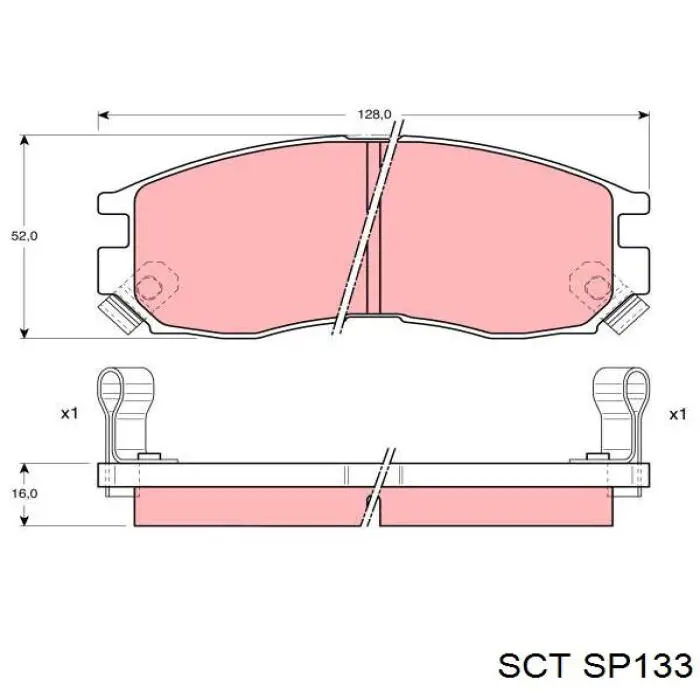 Передние тормозные колодки SP133 SCT