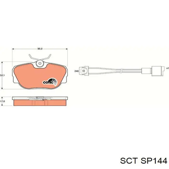 Передние тормозные колодки SP144 SCT