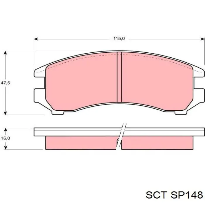 SP148 SCT передние тормозные колодки