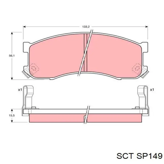 SP149 SCT передние тормозные колодки