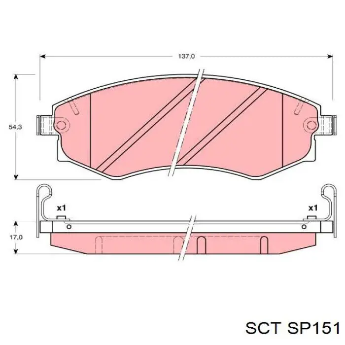 SP151 SCT Колодки передние