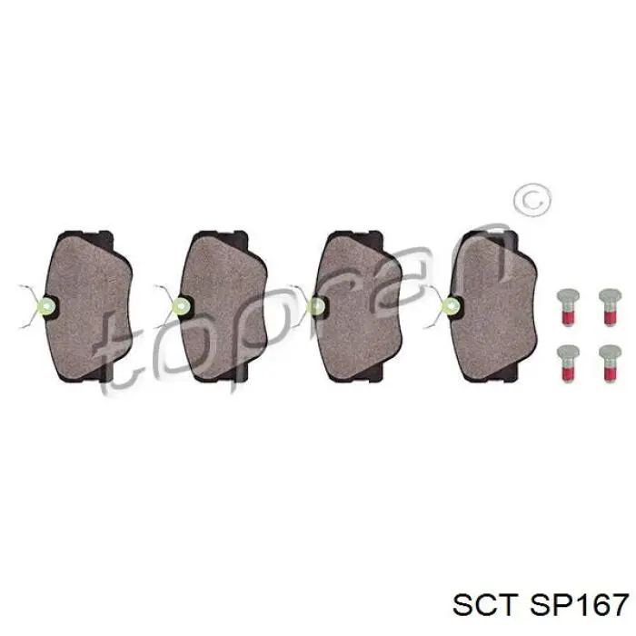 SP167 SCT колодки тормозные передние дисковые