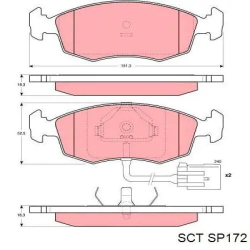 Купить SP172 SCT Колодки тормозные