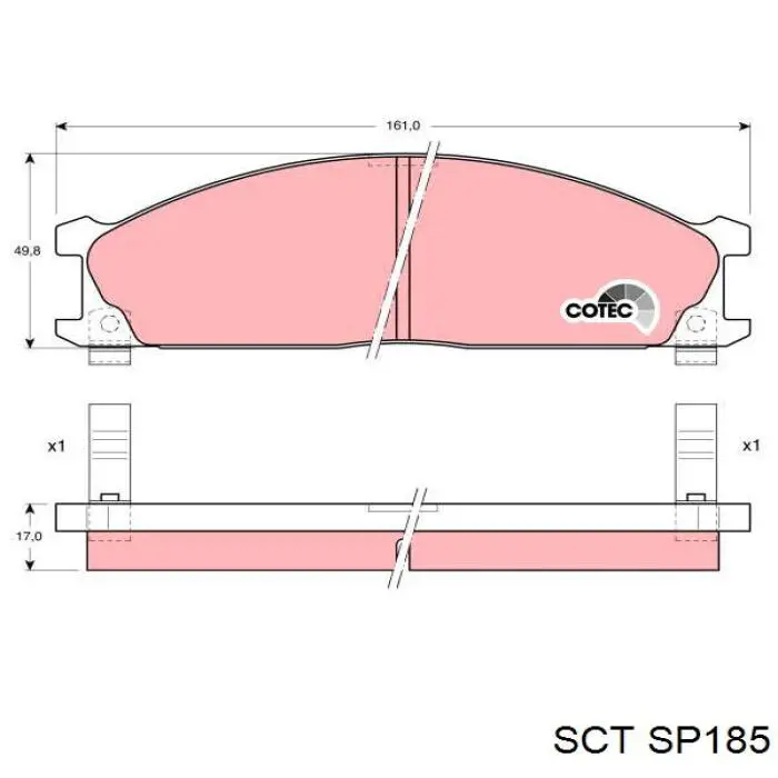 SP185 SCT Колодки передние