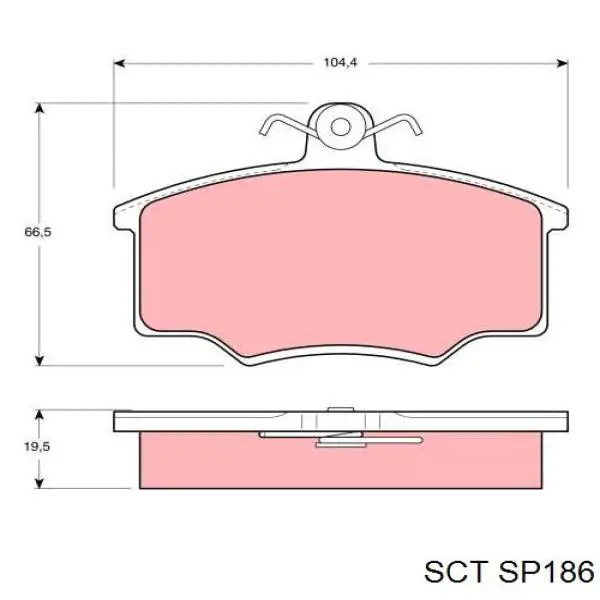 SP186 SCT колодки тормозные передние дисковые