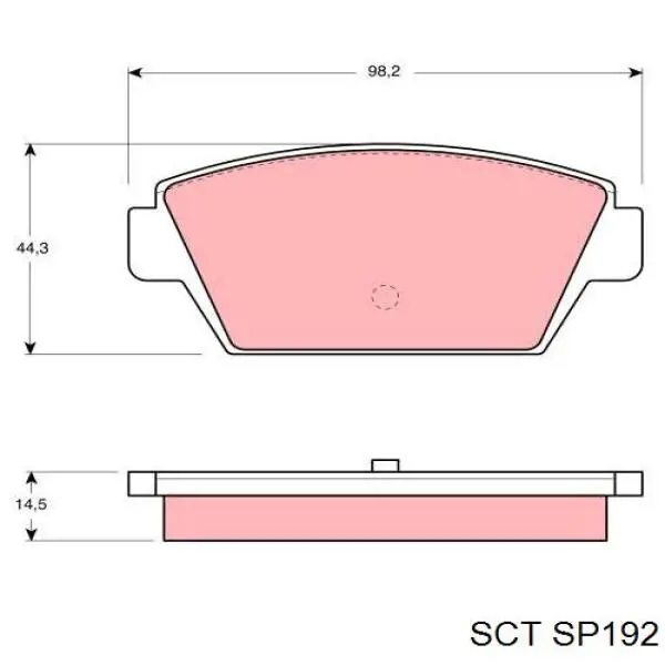 Колодки тормозные задние дисковые SCT SP192