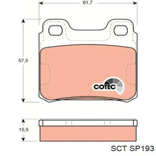 SP193 SCT Колодки тормозные дисковые комплект
