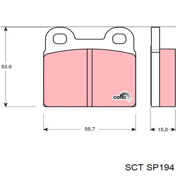 Колодки дисковые  SCT SP194 цена, от 16.98 USD