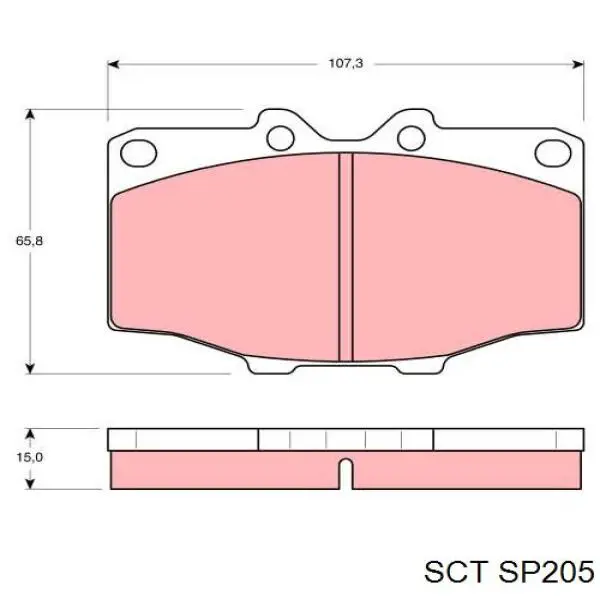 SP205 SCT передние тормозные колодки