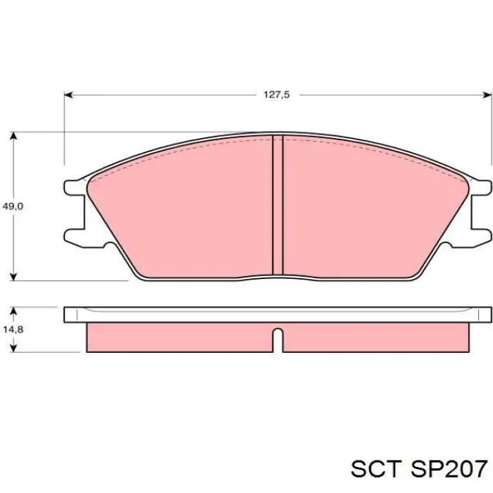 Передние тормозные колодки SP207 SCT