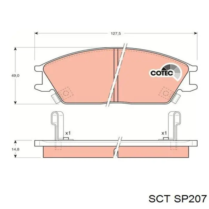 SP207 SCT Колодки передние