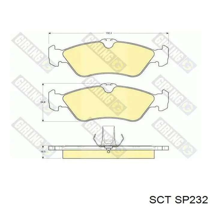 Колодки дисковые  SCT SP232 цена, от 19.97 USD
