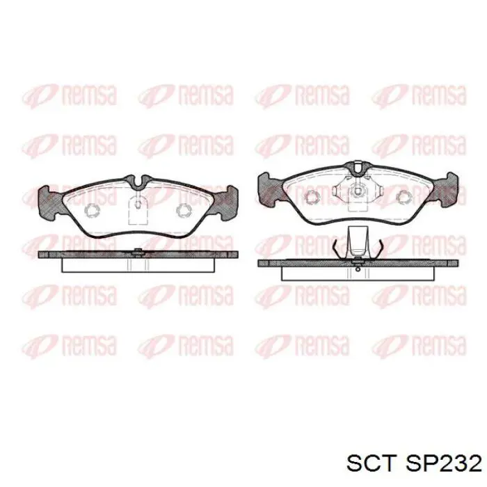 Колодки тормозные задние дисковые SCT SP232