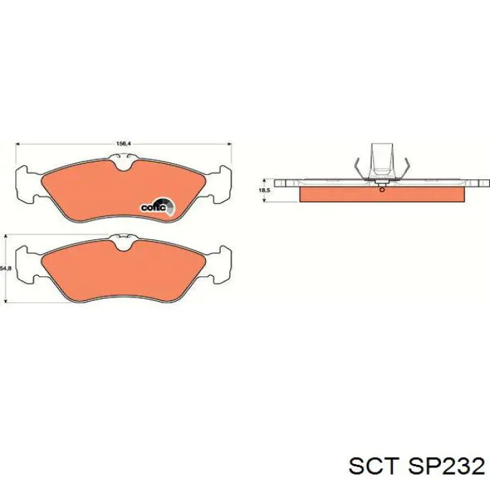 Задние тормозные колодки SP232 SCT