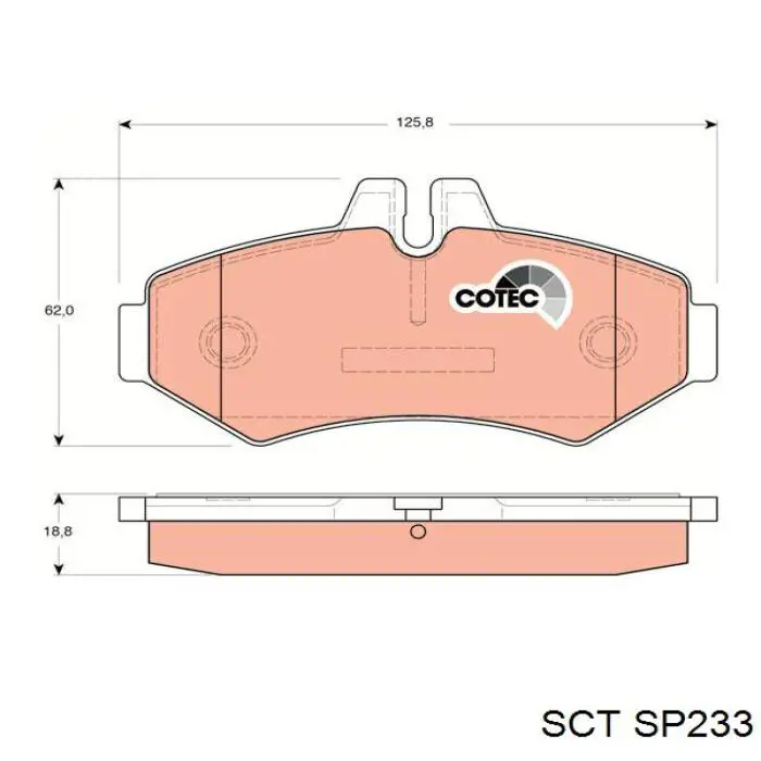 Купить SP233 SCT Колодки тормозные задние, дисковые