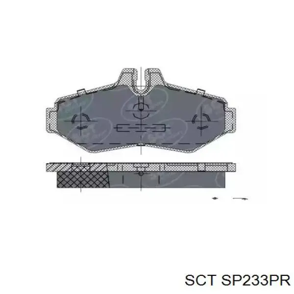 Колодки тормозные задние дисковые SCT SP233PR