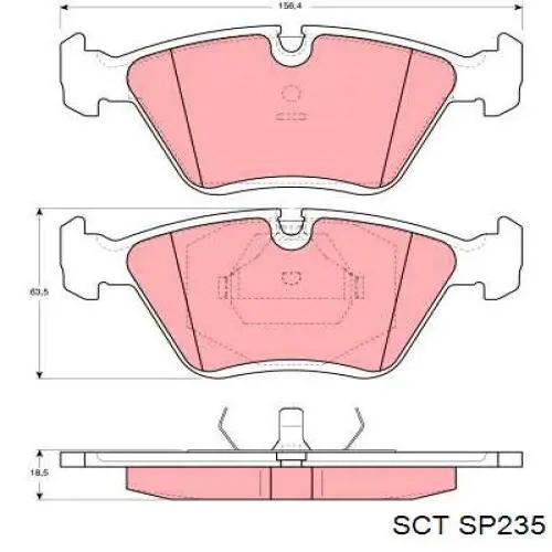 Передние тормозные колодки SP235 SCT