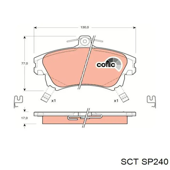SP240 SCT Колодки передние