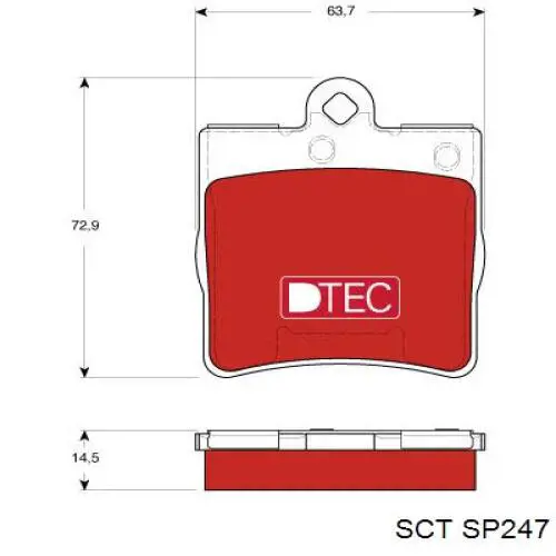 SP247 SCT колодки тормозные задние дисковые