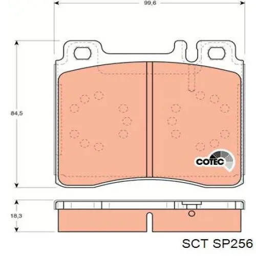 SP256 SCT колодки тормозные передние дисковые