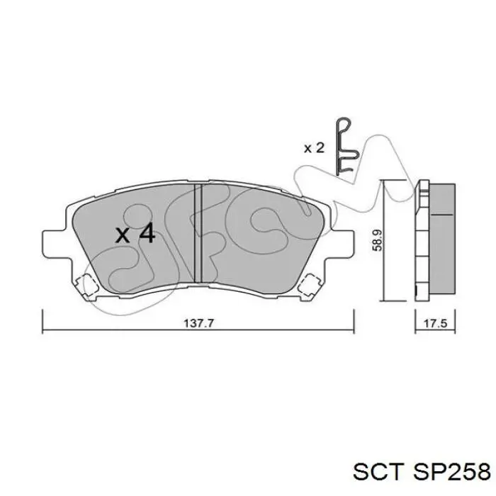 Купить SP258 SCT Колодки тормозные