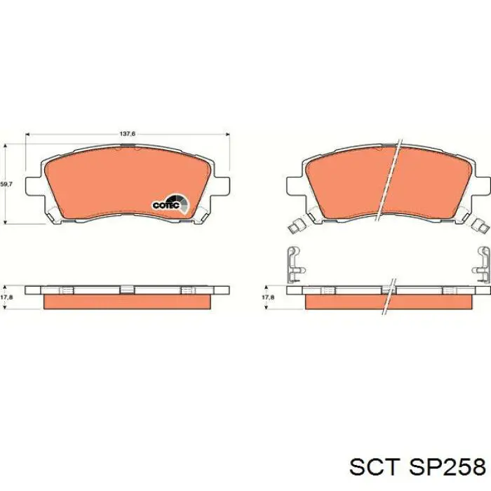 SP258 SCT Колодки передние