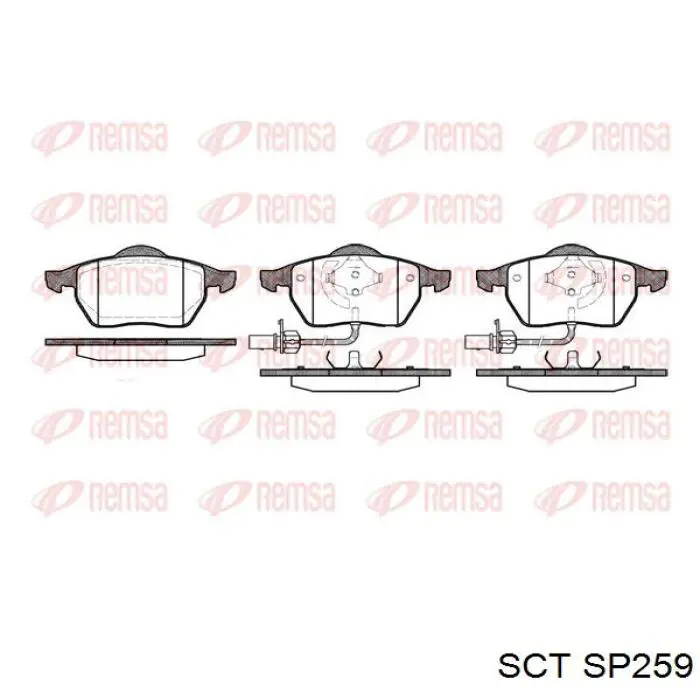 Передние тормозные колодки SP259 SCT