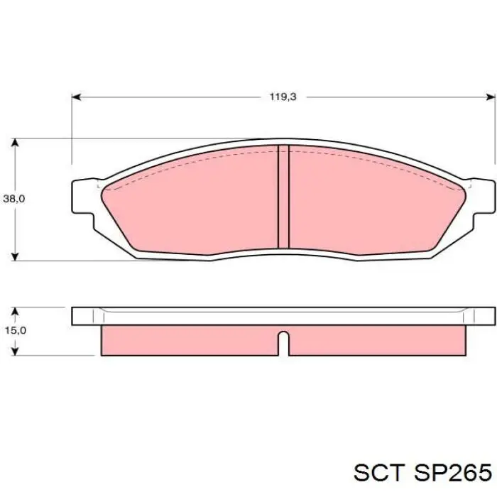 Передние тормозные колодки SP265 SCT