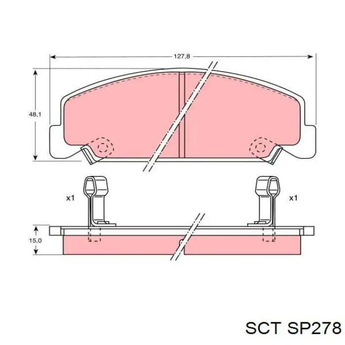 SP278 SCT передние тормозные колодки