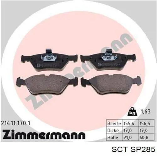 Колодки SCT SP285 цена, от 19.13 USD