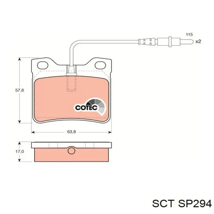 SP294 SCT Колодки тормозные дисковые комплект