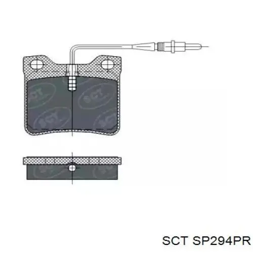 Колодки тормозные задние дисковые SCT SP294PR