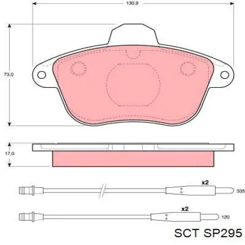 Передние тормозные колодки SP295 SCT