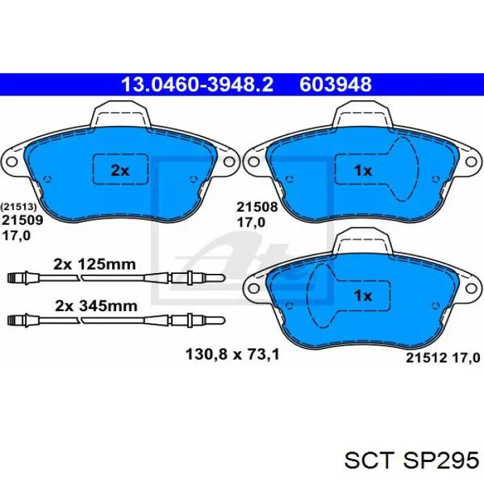 SP295 SCT Колодки передние