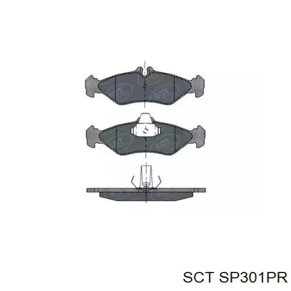 Колодки тормозные задние дисковые SCT SP301PR