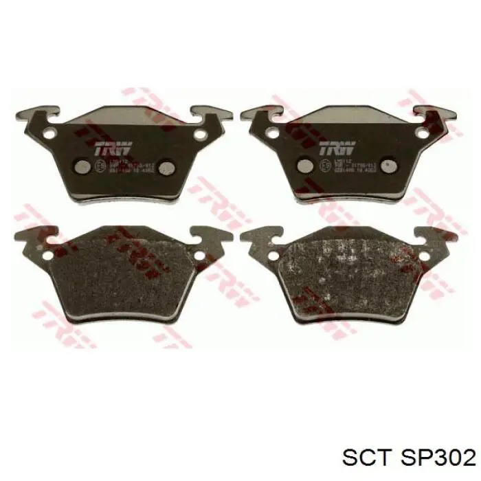Купить SP302 SCT Колодки тормозные задние, дисковые