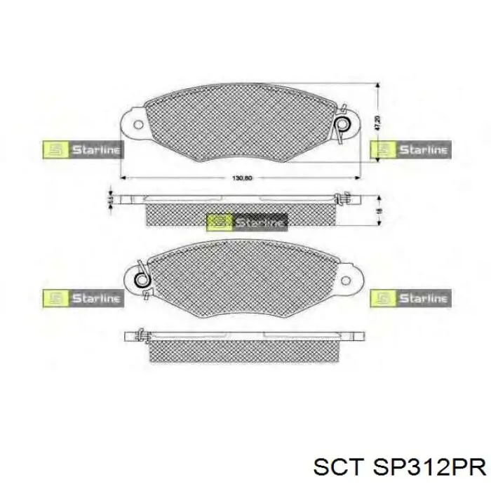 SP312PR SCT Колодки передние