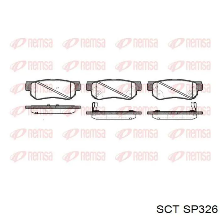 SP326 SCT колодки тормозные задние дисковые
