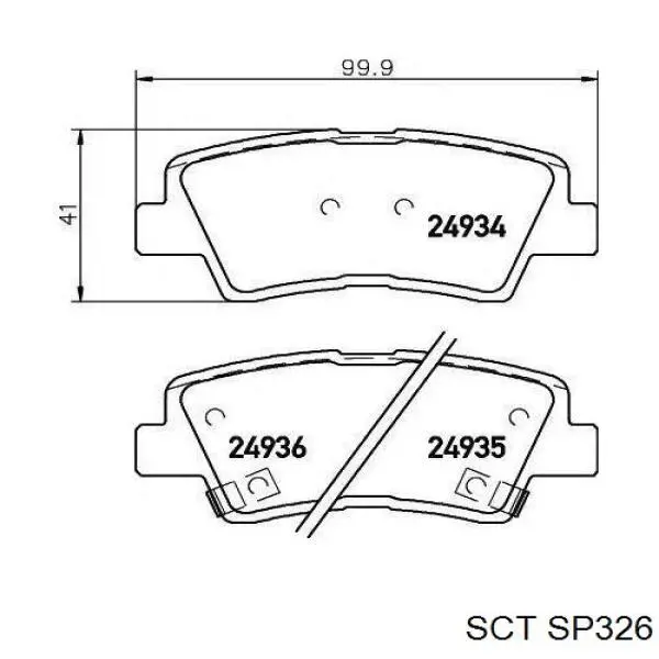 SP326 SCT Колодки тормозные дисковые комплект