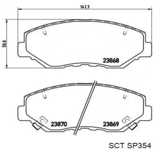 Колодки тормозные передние дисковые SCT SP354