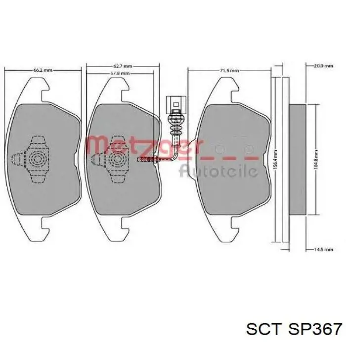 Колодки дисковые  SCT SP367 цена, от 16.66 USD