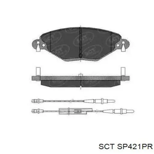 Передние тормозные колодки SP421PR SCT