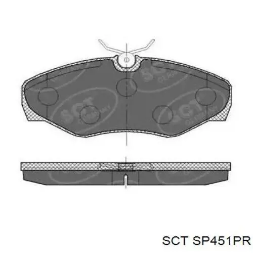 Передние тормозные колодки SP451PR SCT