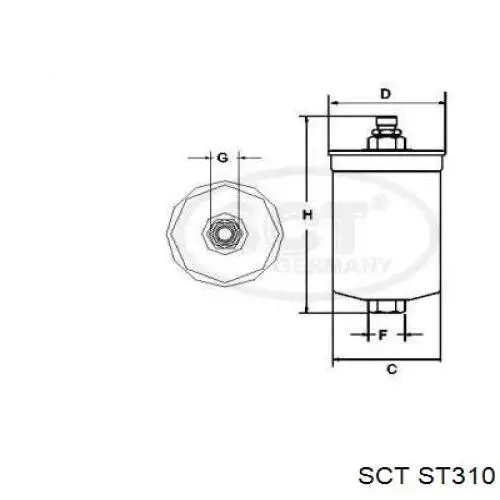 ST310 SCT Фильтр топлива