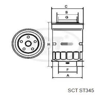 Топливный фильтр ST345 SCT