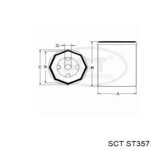 Топливный фильтр ST357 SCT