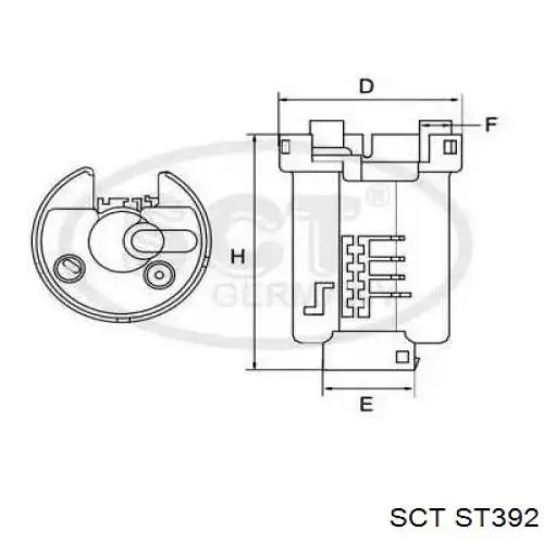 ST392 SCT топливный фильтр